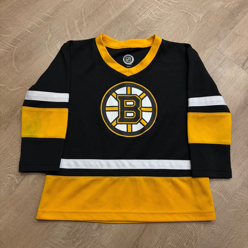 NHL Boston Bruins Black Home Hockey Jersey Kids Boys 3T 3 Toddler Blank Back
